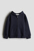 MANGO KIDS ZIP-UP SWEATSHIRT | NAVY BLUE