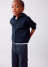 MANGO KIDS ZIP-UP SWEATSHIRT | NAVY BLUE