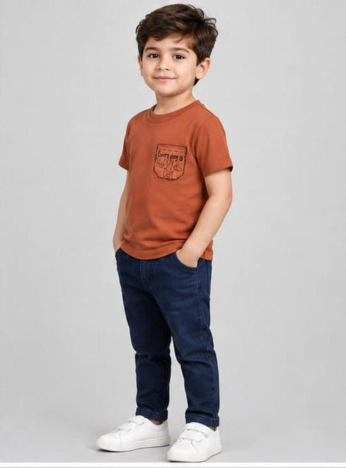 FAVORITES KIDS HAPPY DAY GRAPHIC T-SHIRT | RUST ORANGE