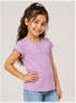 MOTHER CARE GIRLS PLEATED NECK SHORT SLEEVE T-SHIRT | LIGHT PURPLE