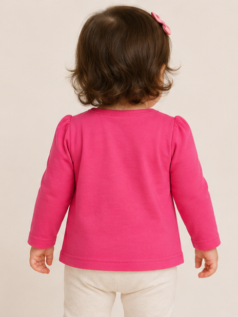 YOUNG DIMENSION GIRLS LET’S BE FRIENDS GRAPHIC LONG SLEEVE T-SHIRT | PINK