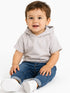 ZARA BABY SHORT SLEEVE HOODED SWEATSHIRT | LIGHT BEIGE