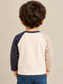 ZARA KIDS RAGLAN LONG-SLEEVE T-SHIRT | CREAM & CHARCOAL