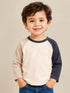 ZARA KIDS RAGLAN LONG-SLEEVE T-SHIRT | CREAM & CHARCOAL