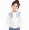 MANGO PREMIUM GIRLS EMBROIDERED LONG SLEEVE T-SHIRT | WHITE