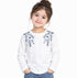 MANGO PREMIUM GIRLS EMBROIDERED LONG SLEEVE T-SHIRT | WHITE