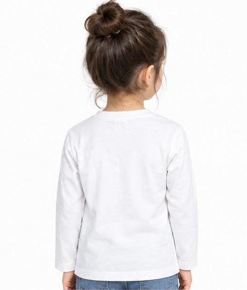 MANGO PREMIUM GIRLS EMBROIDERED LONG SLEEVE T-SHIRT | WHITE