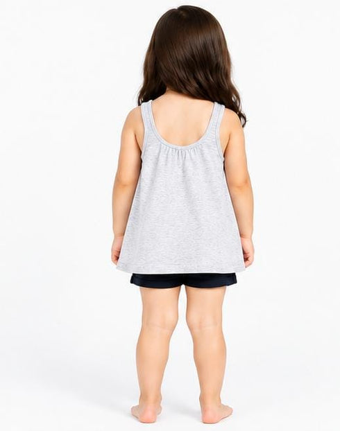 ZARA KIDS PREMIUM GIRLS BOW DETAIL SLEEVELESS TOP | LIGHT GREY