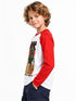 TEX PREMIUM BOYS GRAPHIC LONG SLEEVE T-SHIRT |WHITE \ ORANGE