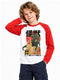 TEX PREMIUM BOYS GRAPHIC LONG SLEEVE T-SHIRT |WHITE \ ORANGE
