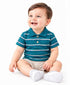 C&A BABY CLUB PREMIUM BABY BOYS STRIPED POLO SHIRT | TEAL BULE