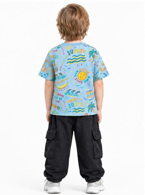 ZARA PREMIUM KIDS T-SHIRT – SUMMER PRINT |SKY BLUE