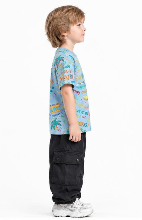 ZARA PREMIUM KIDS T-SHIRT – SUMMER PRINT |SKY BLUE