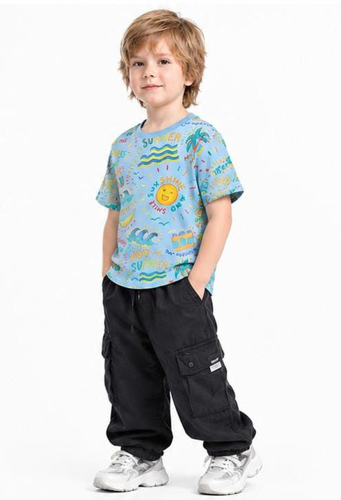 ZARA PREMIUM KIDS T-SHIRT – SUMMER PRINT |SKY BLUE