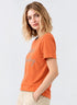 S.OLIVER DEAR MONDAY PREMIUM EMBROIDERED T-SHIRT | ORANGE