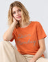 S.OLIVER DEAR MONDAY PREMIUM EMBROIDERED T-SHIRT | ORANGE