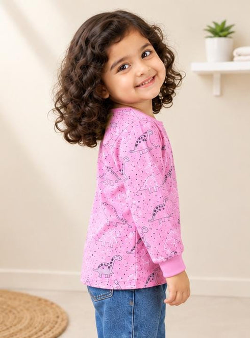 LITTLE KIDS GIRLS PRINTED T-SHIRT | LIGHT PINK