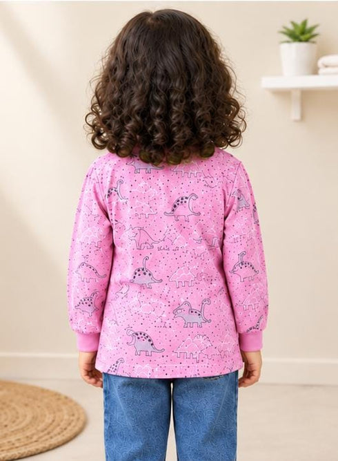 LITTLE KIDS GIRLS PRINTED T-SHIRT | LIGHT PINK