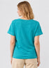 S.OLIVER DEAR MONDAY PREMIUM EMBROIDERED T-SHIRT | TEAL BLUE