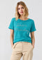 S.OLIVER DEAR MONDAY PREMIUM EMBROIDERED T-SHIRT | TEAL BLUE