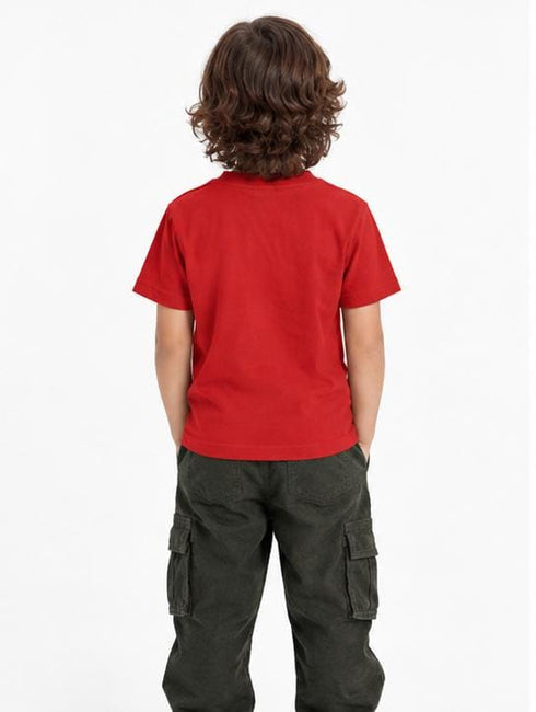 CASTRO PREMIUM KIDS RED RACCOON PRINT T-SHIRT | RED