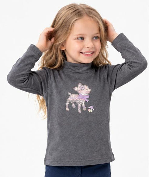 BABY CLUB KIDS TURTLENECK TOP | CHARCOAL GREY