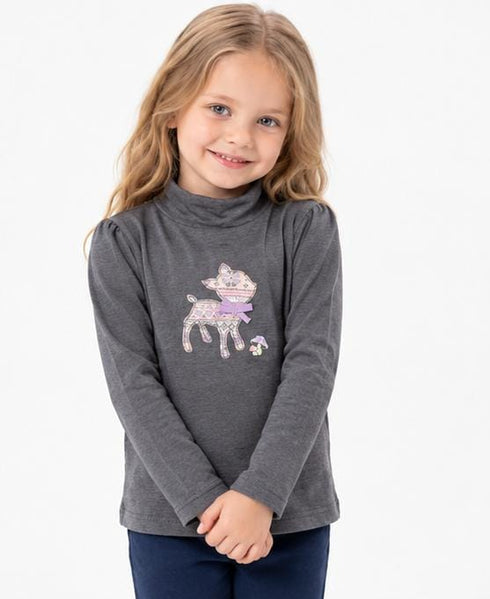 BABY CLUB KIDS TURTLENECK TOP | CHARCOAL GREY