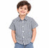 ZARA KIDS NAVY BLUE & WHITE STRIPED SHORT SLEEVE BUTTON DOWN SHIRT