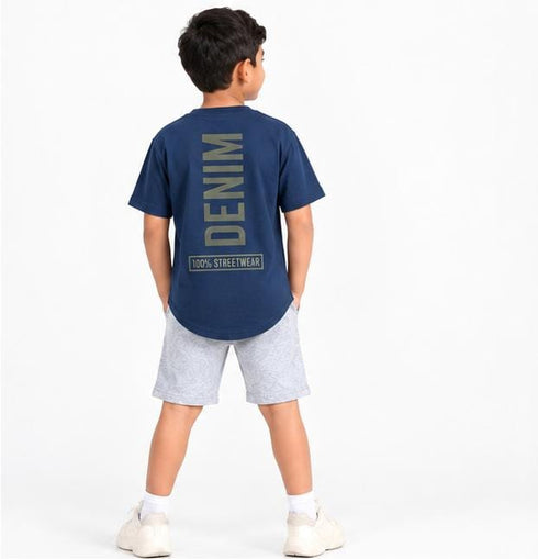 PEPPERTS Premium Boys Navy Blue Graphic T-Shirt | NAVY BLUE