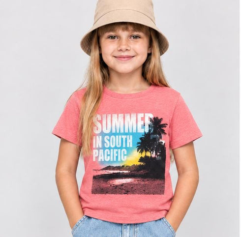 TEX SPORT KIDS GIRLS PINK GRAPHIC T-SHIRT | LIGHT PICK