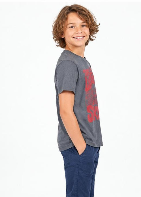 ALL BASICS Kids Graphic T-Shirt | CHARCOLA GREY