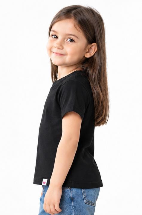 LEFTIES GIRLS BASIC CREW NECK T-SHIRT – BLACK