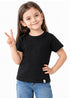 LEFTIES GIRLS BASIC CREW NECK T-SHIRT – BLACK