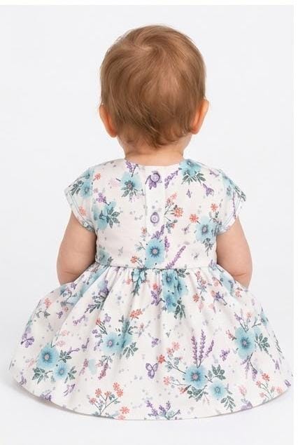 HEMA Premium Baby Girl Floral Print Party Frock | Elegant Flutter Sleeve Dress