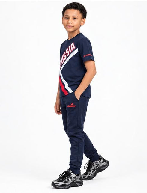 DEMIX PREMIUM KIDS T-SHIRT RUSSIA PRINT | NAVY BLUE
