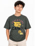 ALL BASIC PREMIUM ADVENTURE CAMP PRINT T-SHIRT | OLIVE GREEN