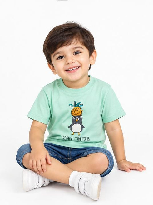 ZARA KIDS PREMIUM STYLISH CASUAL T-SHIRT | MINT GREEN