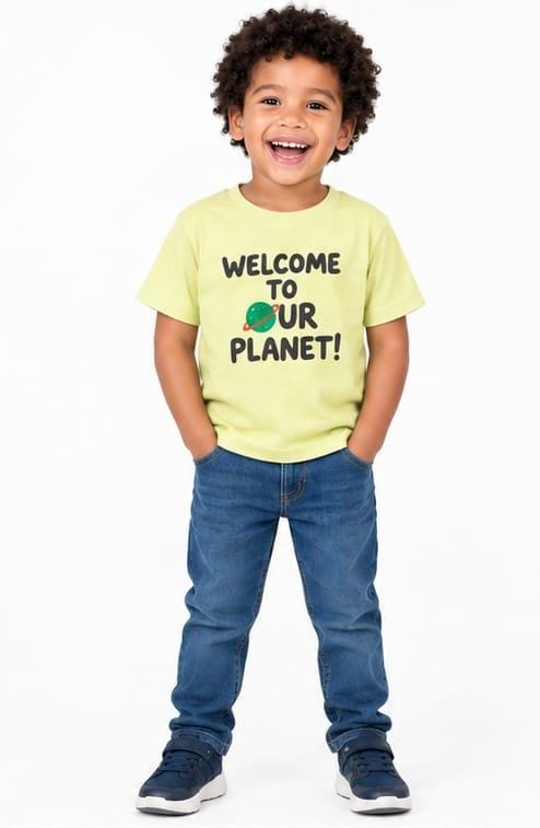 ALL BASICS PREMIUM KIDS LIGHT PASTEL YELLOW T-SHIRT