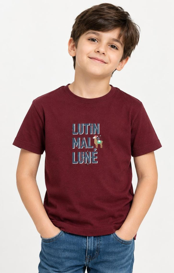 JULES PREMIUM GRAPHIC CREW NECK SHORT SLEEVE T-SHIRT | BURGUNDY