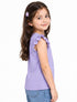 MOTHERCARE KIDS GIRLS LAVENDER RUFFLE SLEEVE PREMIUM T-SHIRT