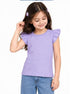 MOTHERCARE KIDS GIRLS LAVENDER RUFFLE SLEEVE PREMIUM T-SHIRT