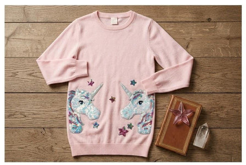 DENIMISH KIDS PINK UNICORN SWEATSHIRT | LIGHT PINK
