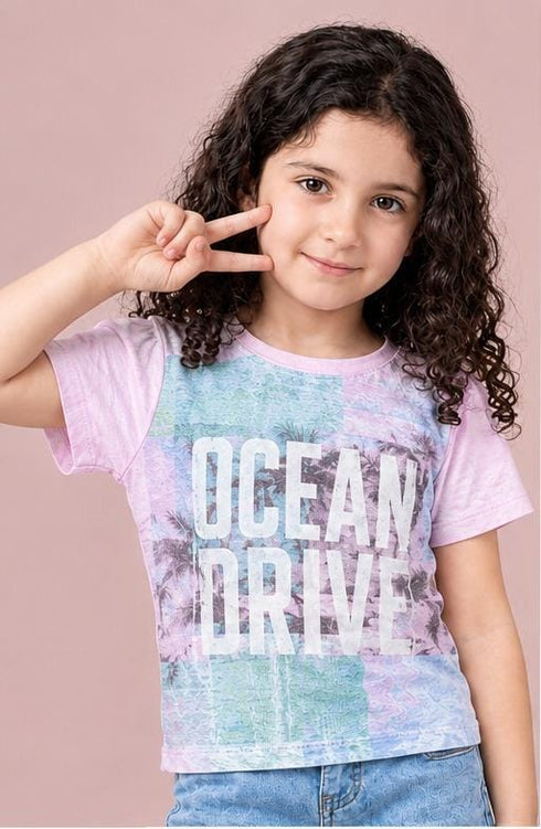 TU KIDS GIRLS OCEAN DRIVE PREMIUM T-SHIRT | PINK