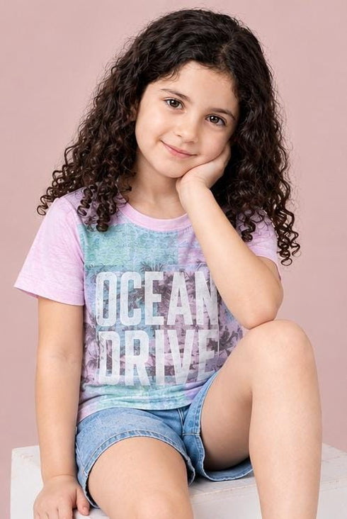 TU KIDS GIRLS OCEAN DRIVE PREMIUM T-SHIRT | PINK