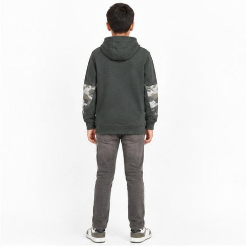 GEORGE KIDS CAMO PRINT HOODIE | ARMY GREY