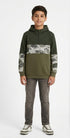 GEORGE KIDS CAMO PRINT HOODIE | ARMY GREY