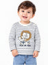 VERTBAUDET KIDS PREMIUM STRIPED BEAR PRINT T-SHIRT FOR BABY BOY