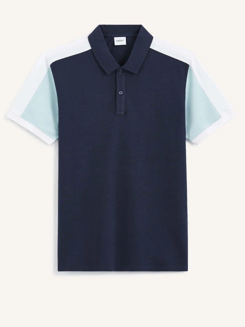 CELIO Men's Premium Polo Shirt – Navy & White Polo for Men
