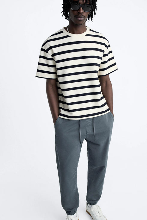 ZARA duck blue jogger waist trousers for men & women