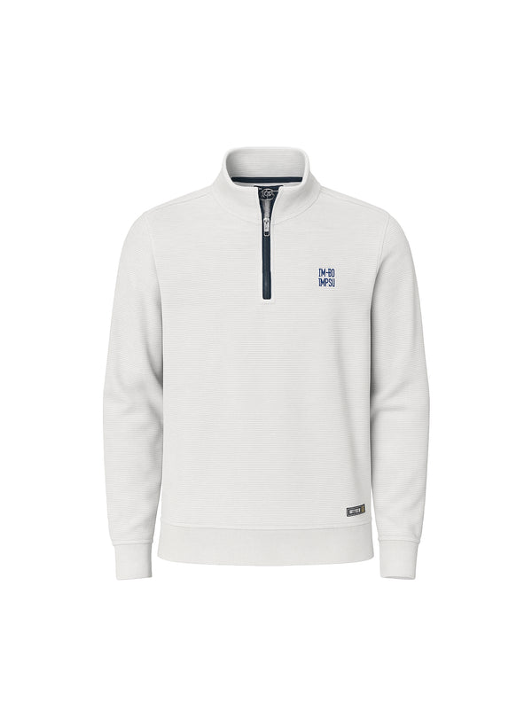 TOM TOMPSON MEN’S WHITE QUARTER-ZIP SWEATSHIRT | TM-60 EDITION